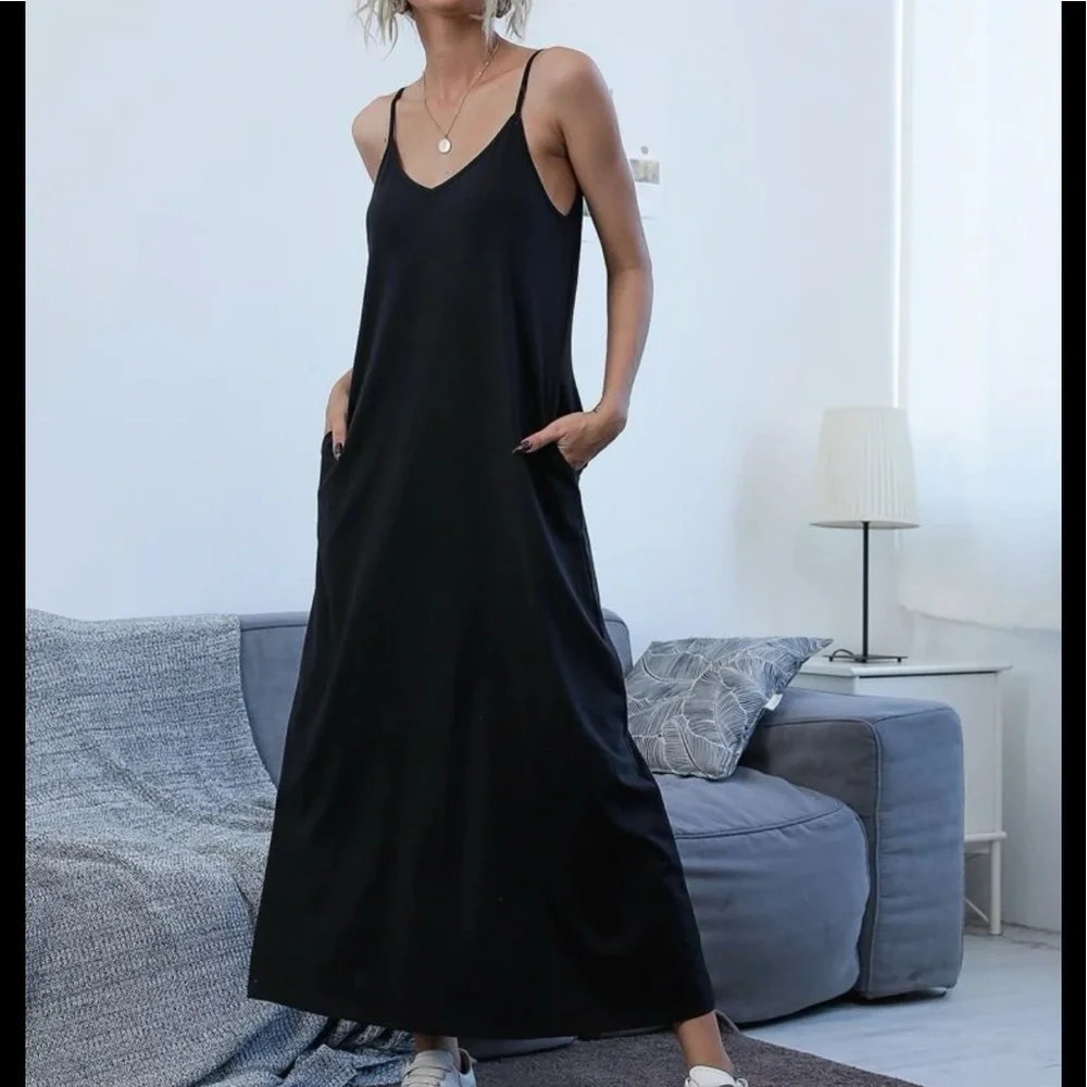 NWOT Slant pocket solid cami dress - Picture 6 of 9